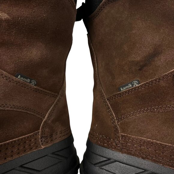 Kamik Mens Size 8 Wide Nation Plus Winter Waterproof Dark Brown Boots Lace up - Picture 5 of 10